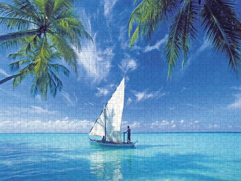 Traditionelles Segelboot, genannt Dhoni. - CALVENDO Foto-Puzzle'