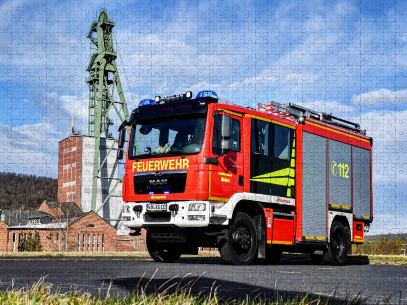 Schlingmann HLF 10 - Freiwillige Feuerwehr Merkers - CALVENDO Foto-Puzzle'