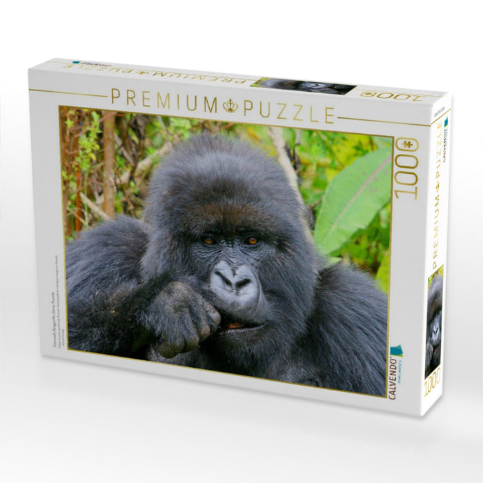 Fressende Berggorilla-Dame, Ruanda - CALVENDO Foto-Puzzle'