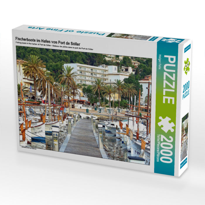 Fishing boats in the harbor of Port de Sóller - CALVENDO photo puzzle 