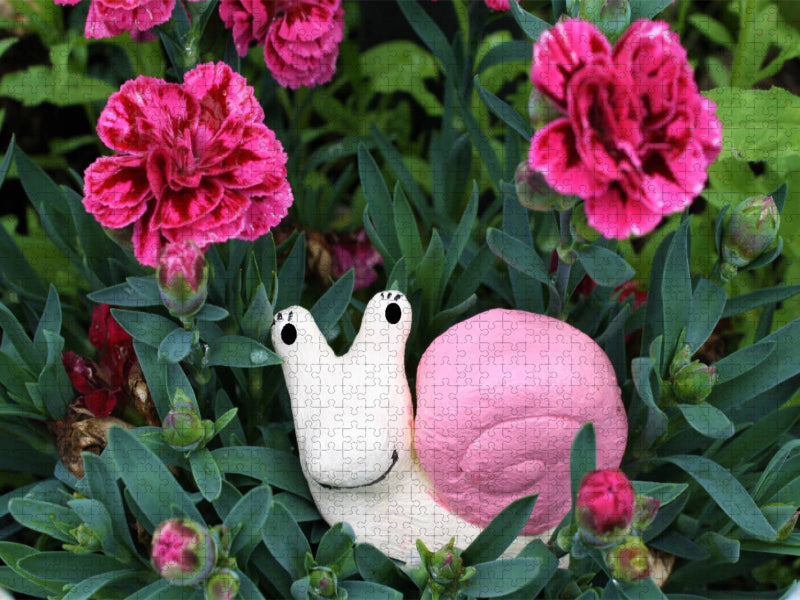 Die Schnecke im Garten - CALVENDO Foto-Puzzle'