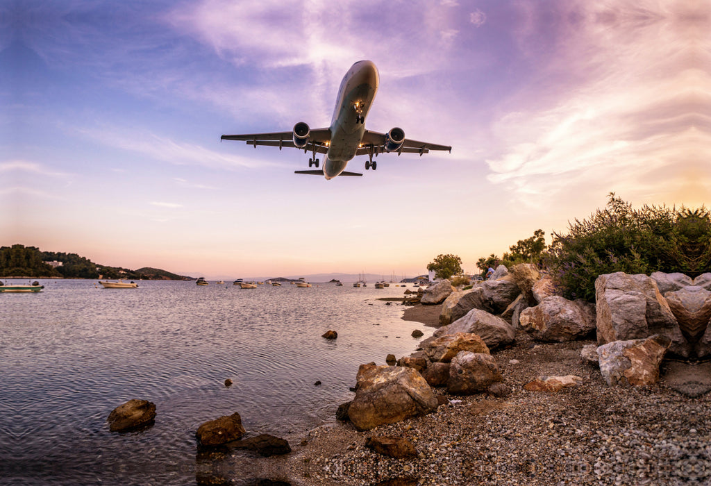 Premium Textil-Leinwand Condor Airbus 320 Skiathos