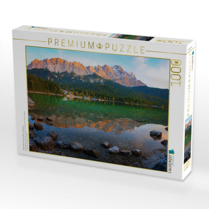 Abendstimmung am Eibsee, Zugspitze - CALVENDO Foto-Puzzle'