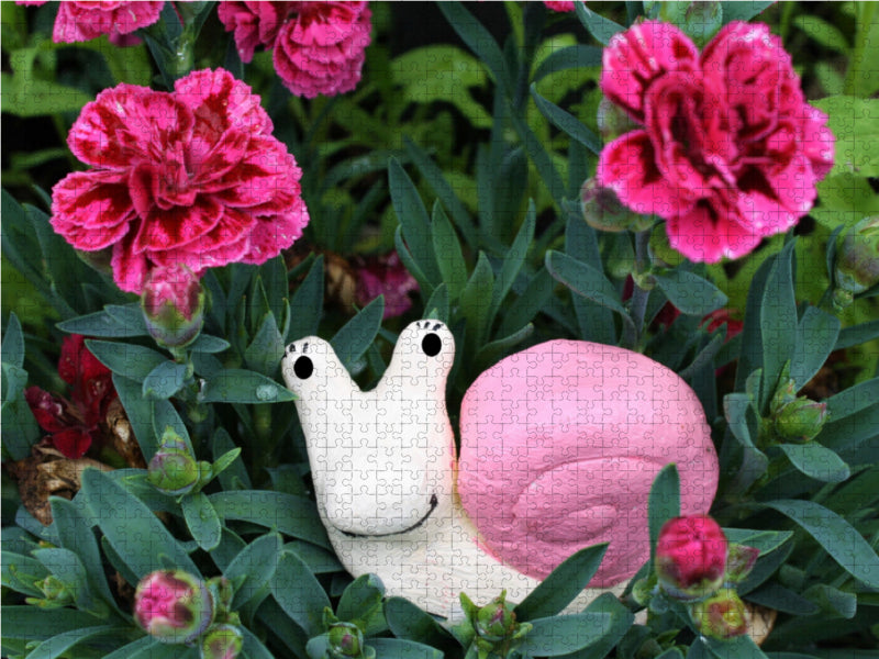 Die Schnecke im Garten 2000 Teile Puzzle quer - CALVENDO Foto-Puzzle'