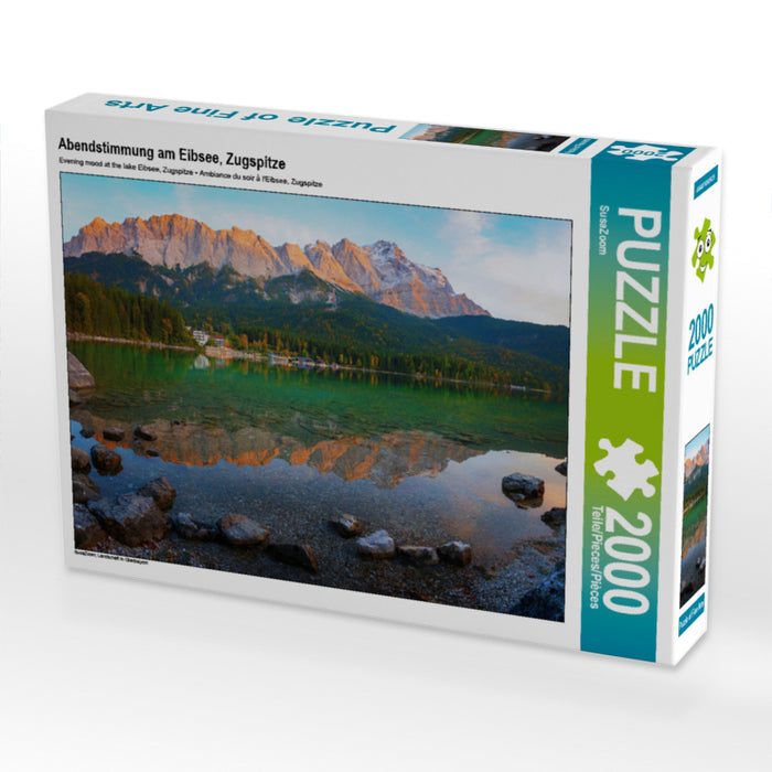 Abendstimmung am Eibsee, Zugspitze 2000 Teile Puzzle quer - CALVENDO Foto-Puzzle'