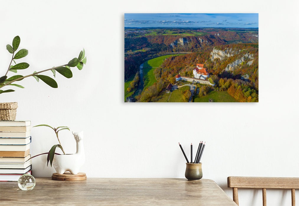 Premium textile canvas Premium textile canvas 120 cm x 80 cm across Wildenstein Castle above the Upper Danube Valley 