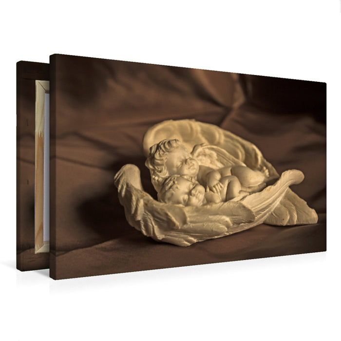Premium Textil-Leinwand Engel - Die Worte der Liebe
