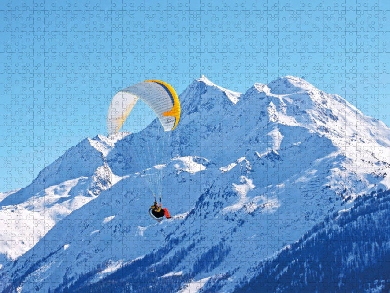 Paraglider vor dem Mont Pourri. - CALVENDO Foto-Puzzle'
