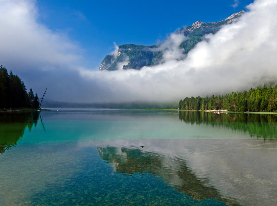 Toblacher See in Wolken 2000 Teile Puzzle quer - CALVENDO Foto-Puzzle'