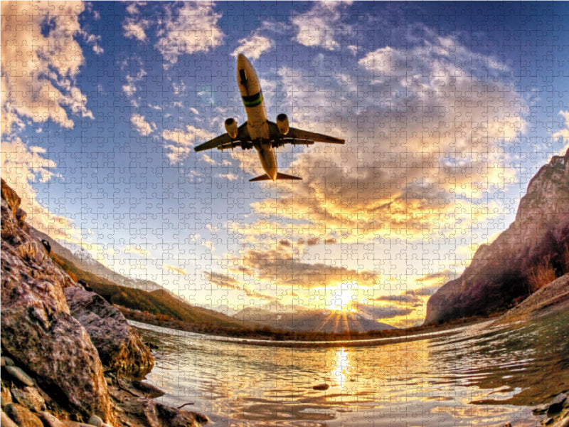 Boeing 737 Transavia Innsbruck 2000 Teile Puzzle quer - CALVENDO Foto-Puzzle'