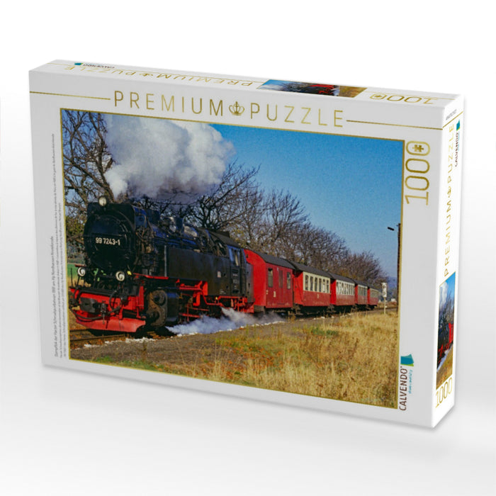 Dampflok der Harzer Schmalspurbahnen 1991 am Hp Nordhausen Krimderode - CALVENDO Foto-Puzzle'