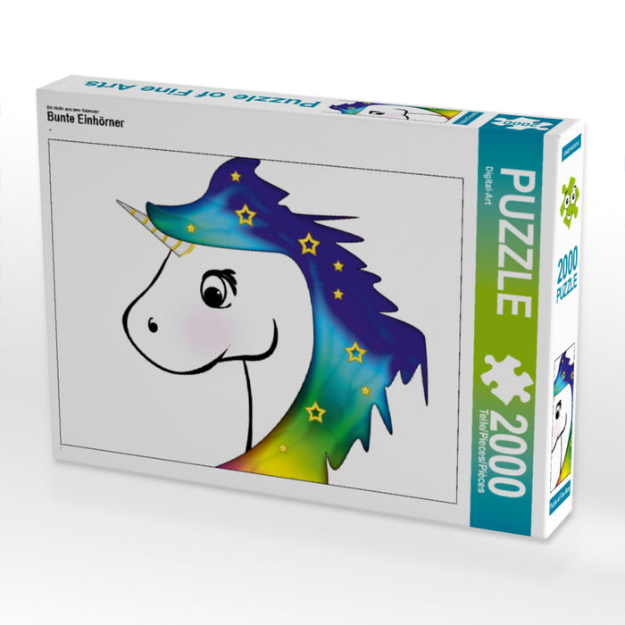 Ein Motiv aus dem Kalender Bunte Einhörner 2000 Teile Puzzle quer - CALVENDO Foto-Puzzle'
