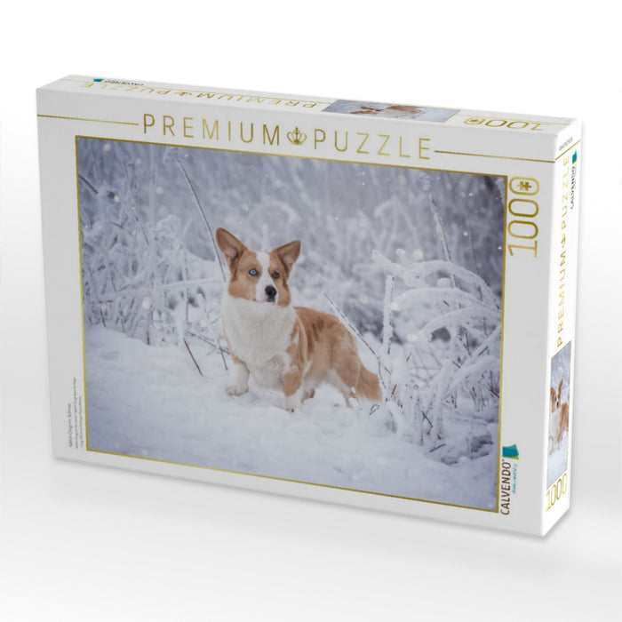 Welsh Corgi im Schnee - CALVENDO Foto-Puzzle'