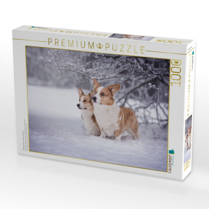 Winterzauber mit den Corgwn - CALVENDO Foto-Puzzle'