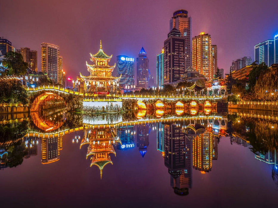 Fuyu Brücke Guiyang (China), Nanming River - CALVENDO Foto-Puzzle'
