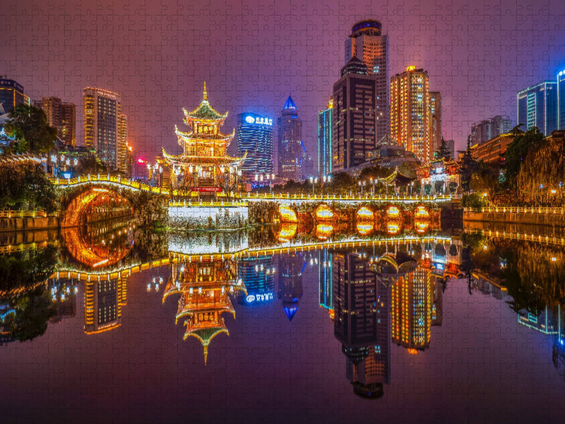 Fuyu Brücke Guiyang (China), Nanming River - CALVENDO Foto-Puzzle'