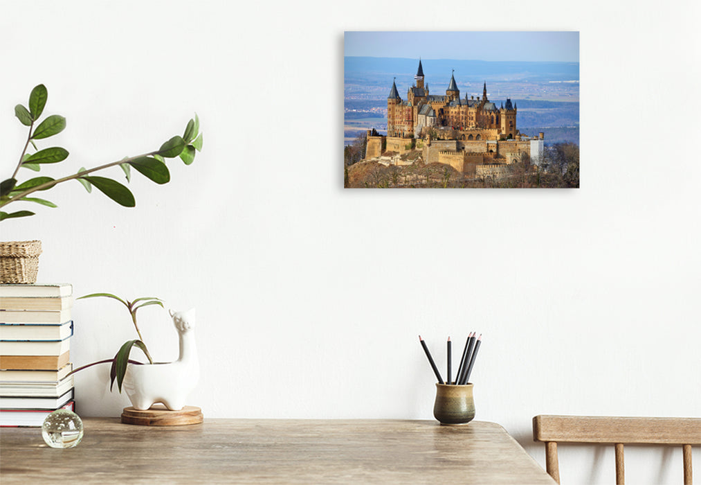 Premium textile canvas Premium textile canvas 120 cm x 80 cm landscape Hohenzoller Castle from the Zellerhorn 