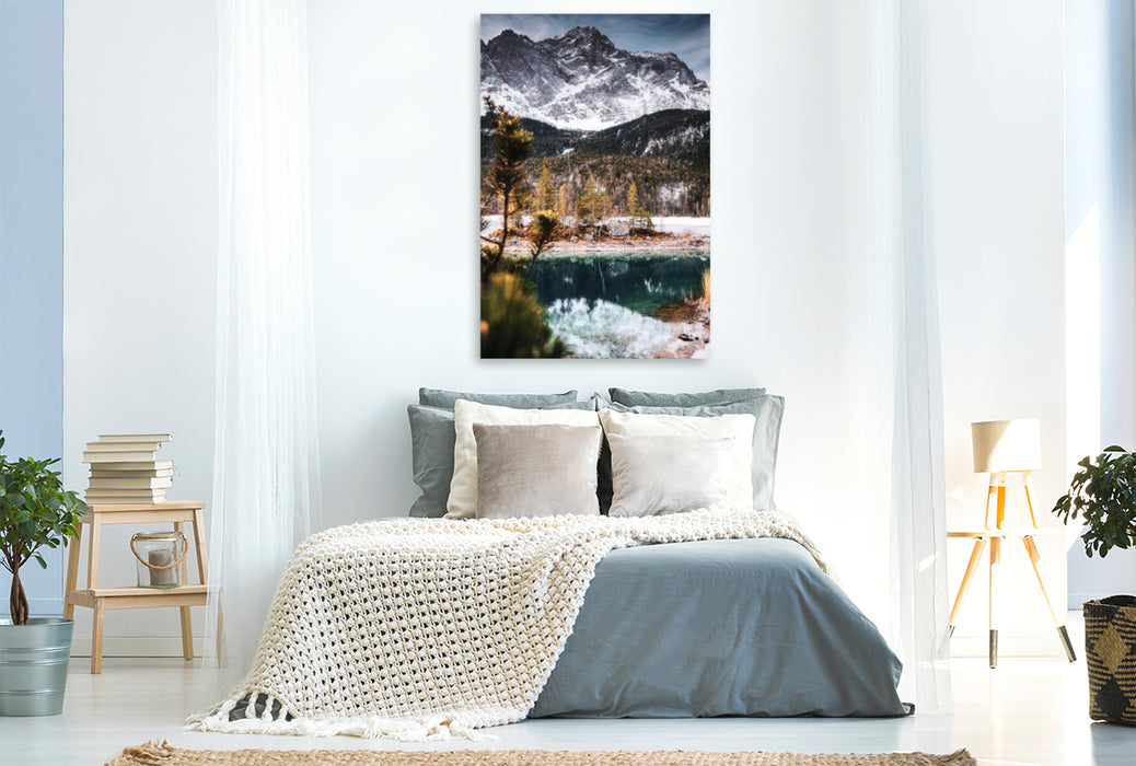 Premium textile canvas Premium textile canvas 80 cm x 120 cm high Zugspitze / Eibsee 