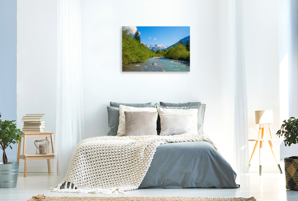 Premium textile canvas Premium textile canvas 120 cm x 80 cm landscape An der Stillach 