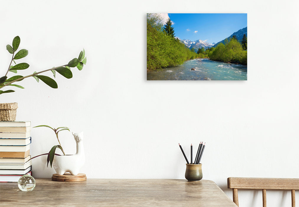 Premium textile canvas Premium textile canvas 120 cm x 80 cm landscape An der Stillach 