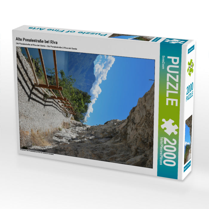 Alte Ponalestraße bei Riva 2000 Teile Puzzle hoch - CALVENDO Foto-Puzzle'