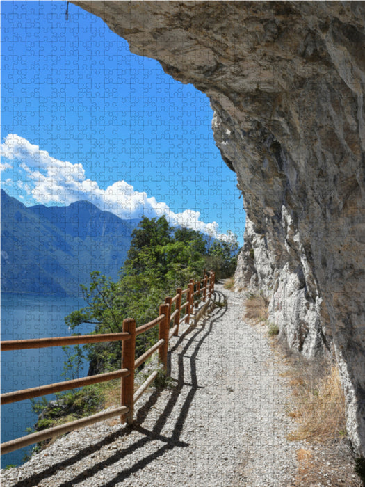 Alte Ponalestraße bei Riva 2000 Teile Puzzle hoch - CALVENDO Foto-Puzzle'