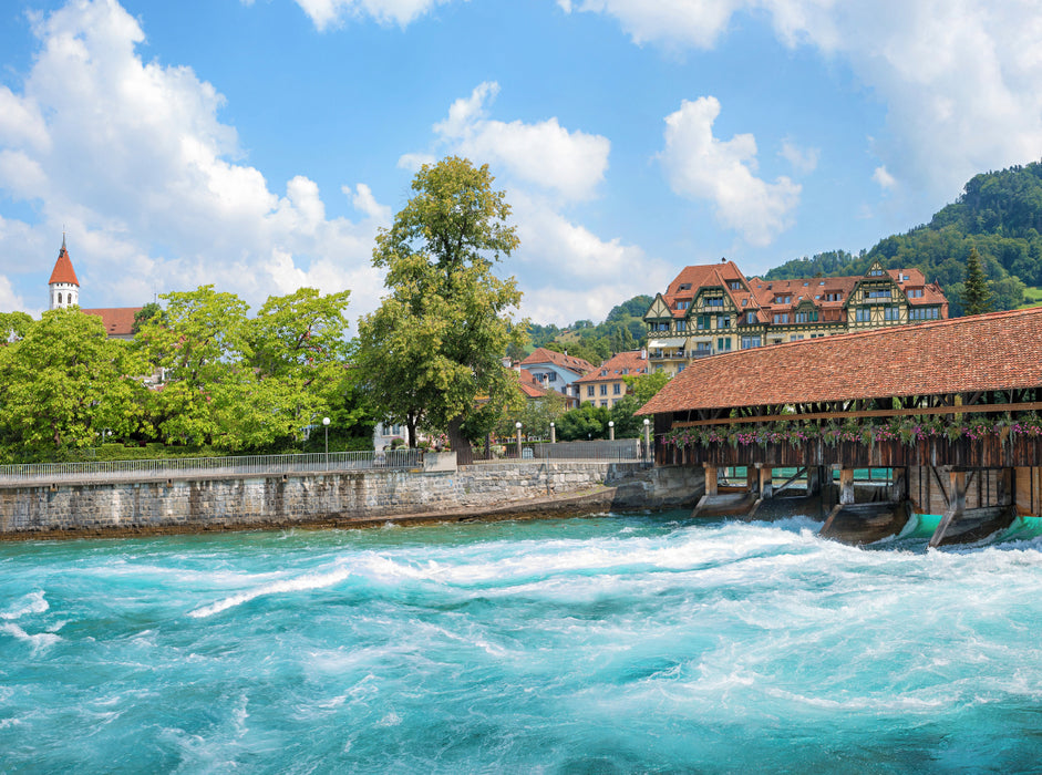 Obere Schleuse an der Aare in Thun 2000 Teile Puzzle quer - CALVENDO Foto-Puzzle'