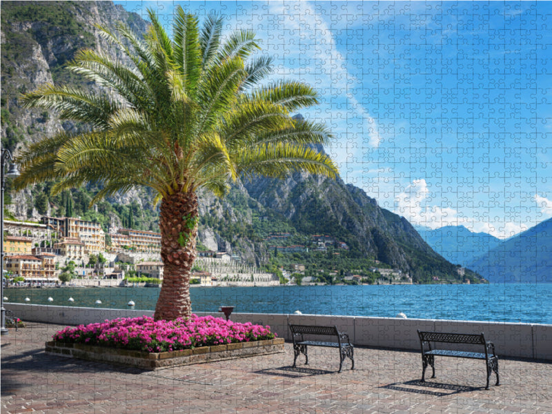 Uferpromenade Limone sul Garda 2000 Teile Puzzle quer - CALVENDO Foto-Puzzle'