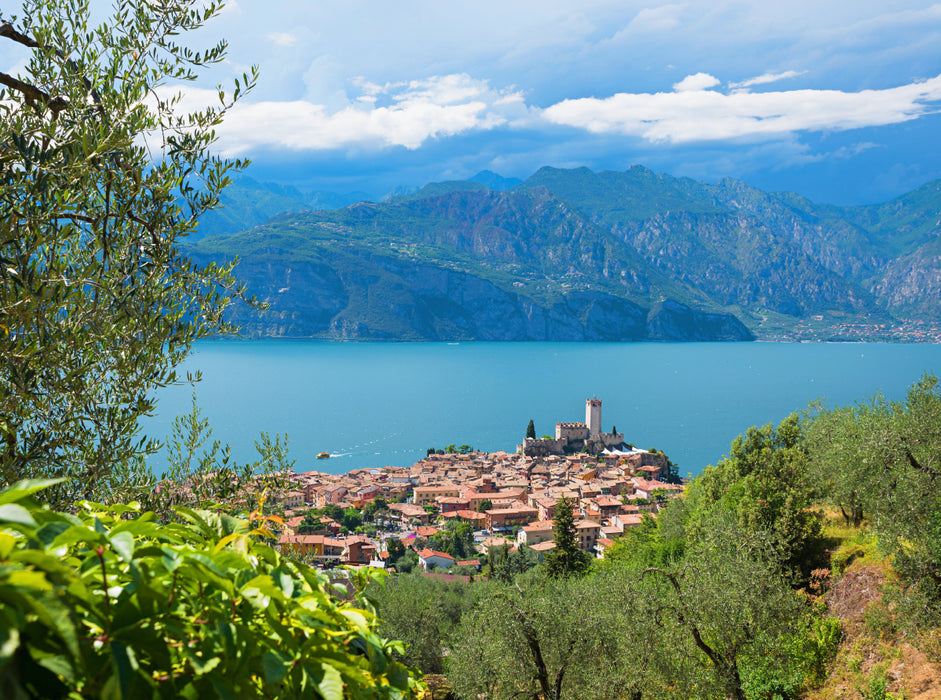Aussicht von der Panoramastraße auf Malcesine 2000 Teile Puzzle quer - CALVENDO Foto-Puzzle'