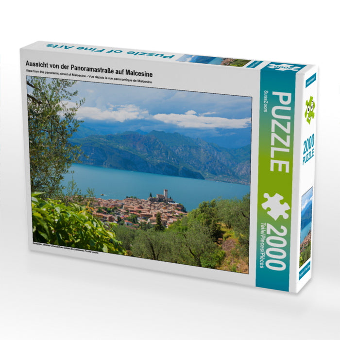 Aussicht von der Panoramastraße auf Malcesine 2000 Teile Puzzle quer - CALVENDO Foto-Puzzle'