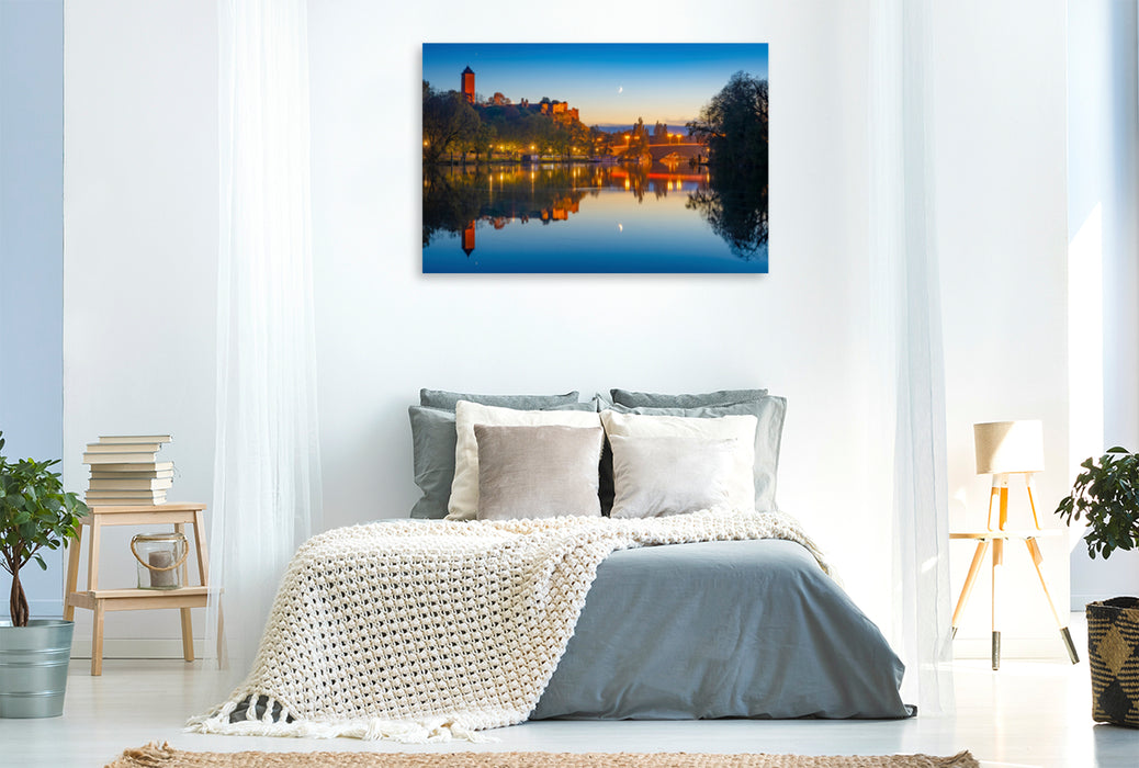 Premium textile canvas Premium textile canvas 120 cm x 80 cm landscape Giebichenstein Castle 