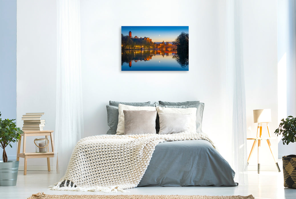 Premium textile canvas Premium textile canvas 120 cm x 80 cm landscape Giebichenstein Castle 