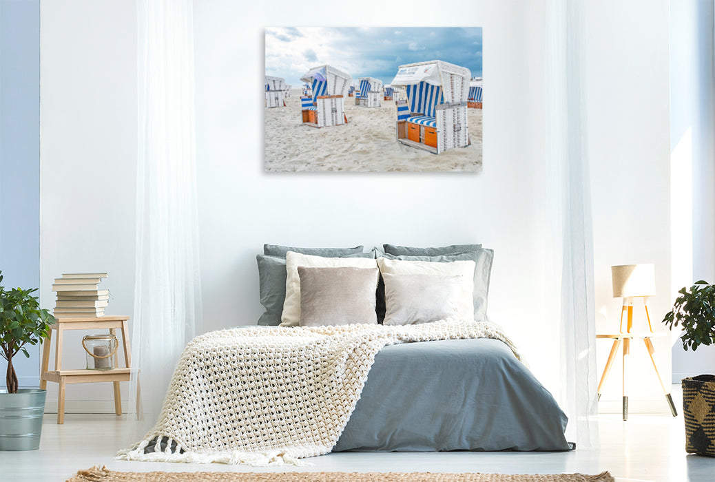 Premium textile canvas Premium textile canvas 120 cm x 80 cm across beach chairs 