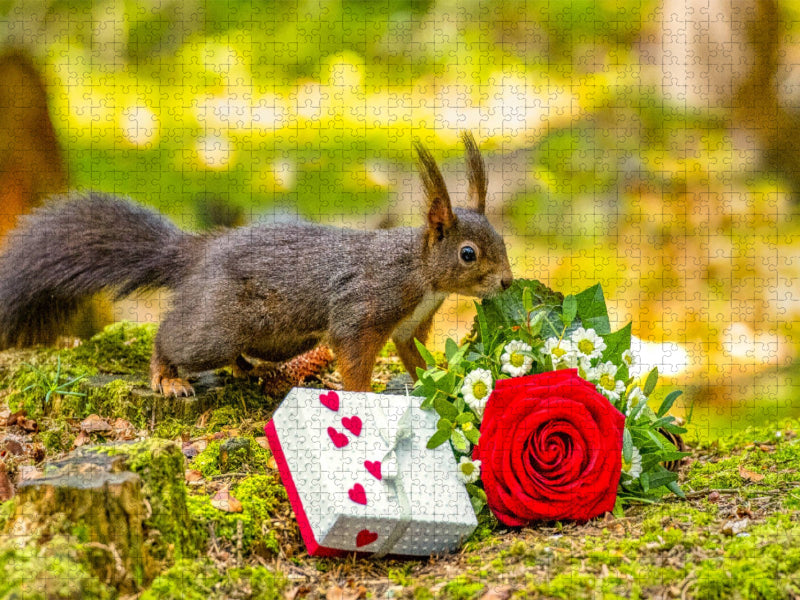 Das Eichhörnchen wünscht alles Gute! - CALVENDO Foto-Puzzle'