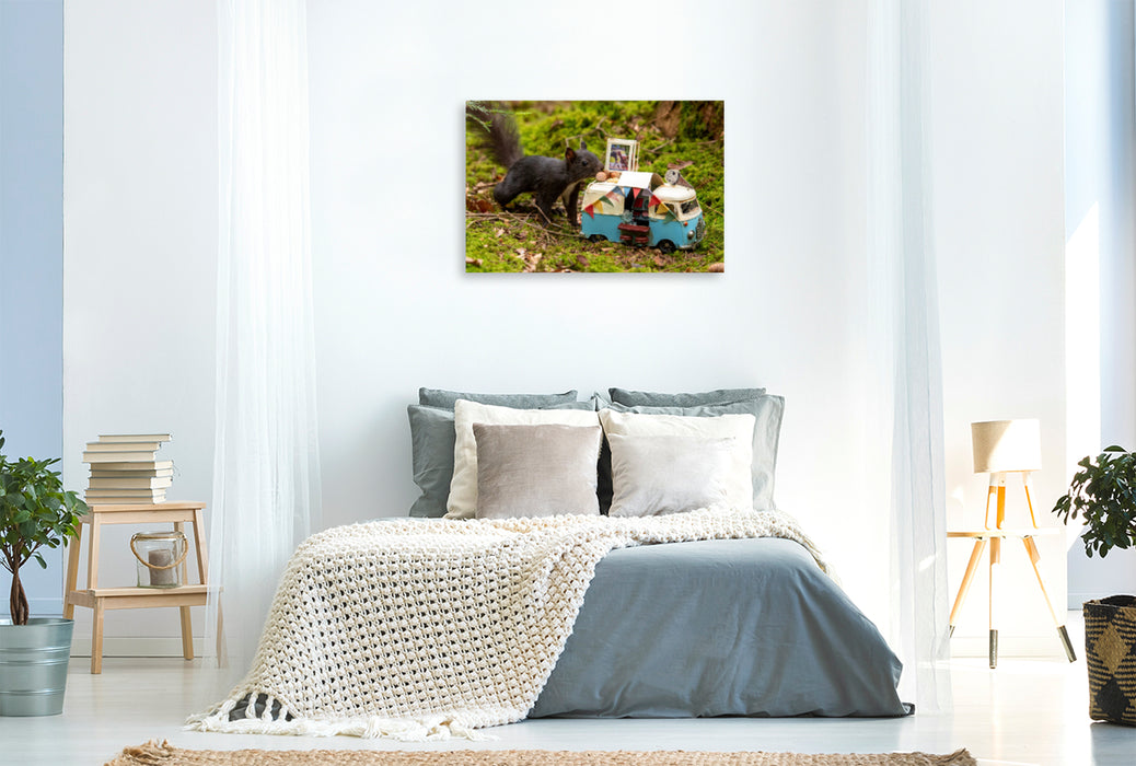 Premium textile canvas Premium textile canvas 90 cm x 60 cm across There is nut ice cream, dear Black Forest squirrel! 