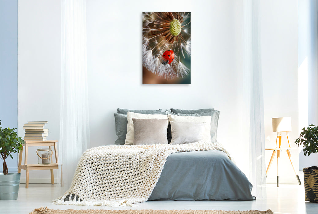 Premium textile canvas Premium textile canvas 80 cm x 120 cm high Ladybug is hiding 
