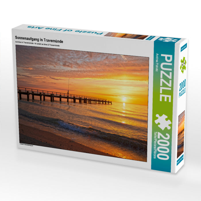 Sonnenaufgang in Travemünde 2000 Teile Puzzle quer - CALVENDO Foto-Puzzle'