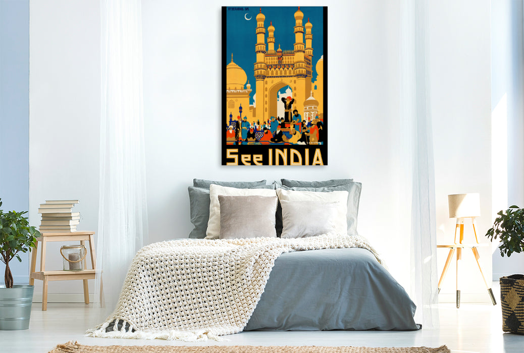 Premium textile canvas Premium textile canvas 80 cm x 120 cm high Lake India 