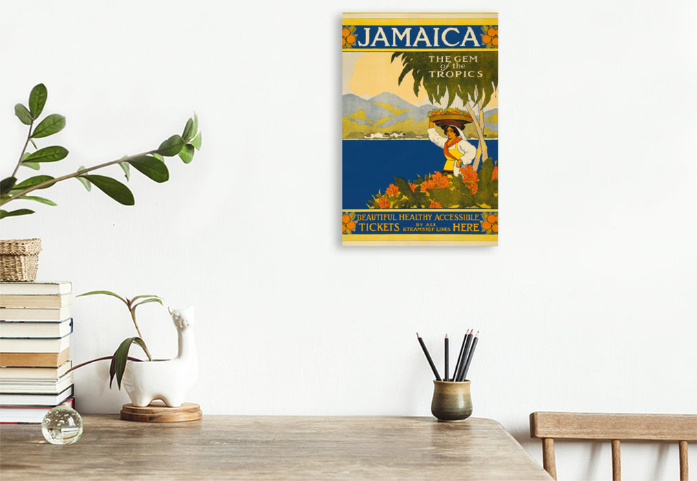 Premium textile canvas Premium textile canvas 60 cm x 90 cm high Jamaica, The Gem of the Tropics 