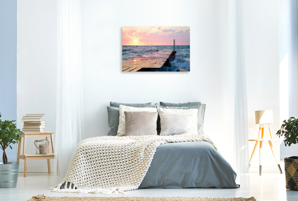 Premium textile canvas Premium textile canvas 120 cm x 80 cm landscape A good #day starts in the morning. 