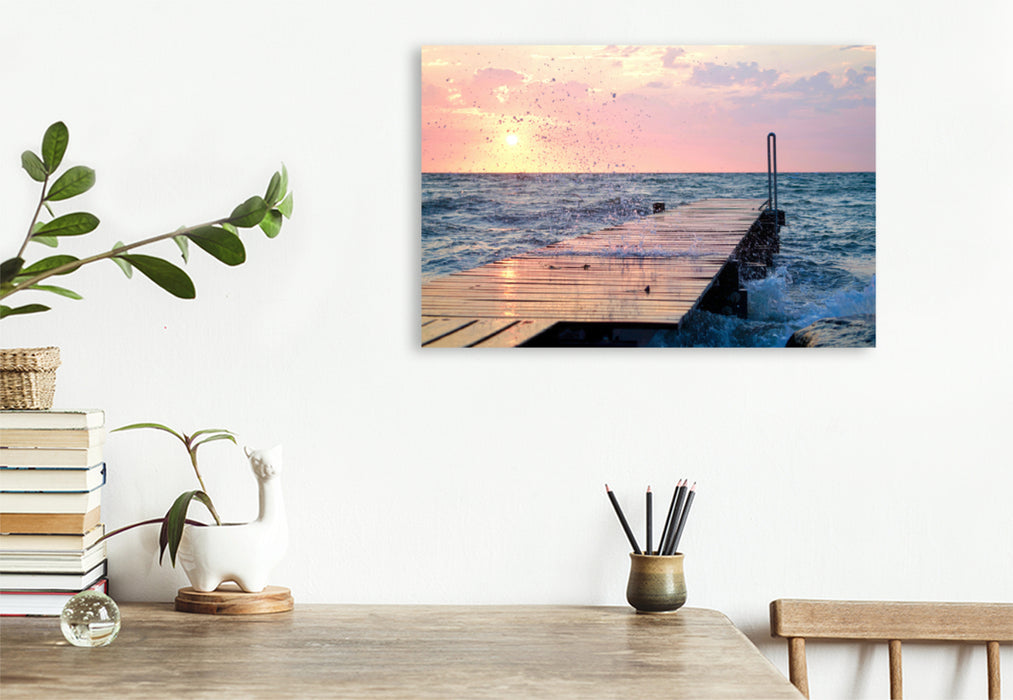 Premium textile canvas Premium textile canvas 120 cm x 80 cm landscape A good #day starts in the morning. 