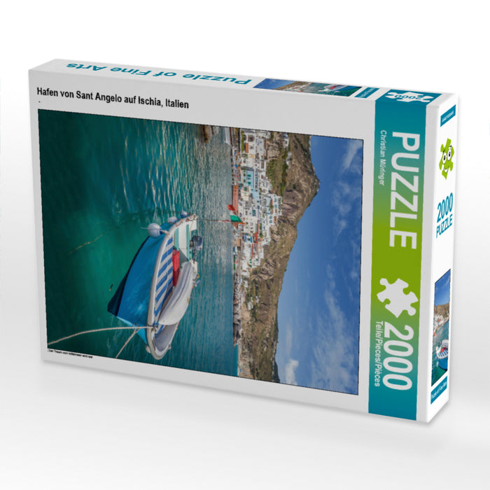 Hafen von Sant Angelo auf Ischia, Italien 2000 Teile Puzzle hoch - CALVENDO Foto-Puzzle'