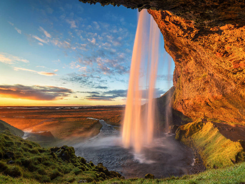Der Seljalandsfoss, einer der schönsten Wasserfälle Islands - CALVENDO Foto-Puzzle'