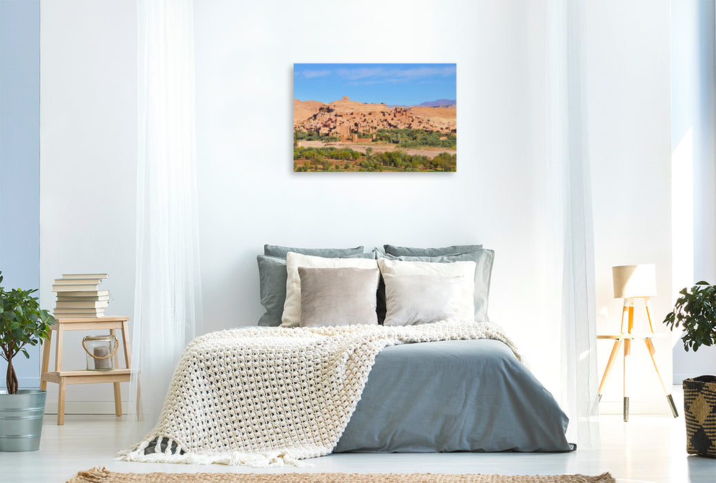 Premium textile canvas Premium textile canvas 120 cm x 80 cm landscape Aït-Ben-Haddou 