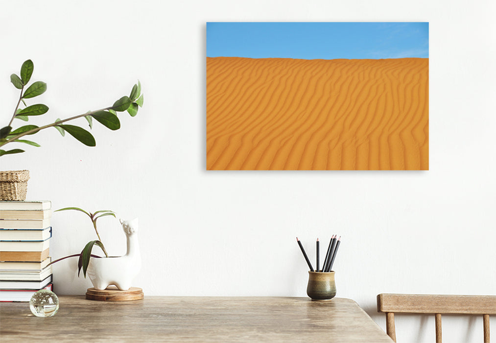 Premium textile canvas Premium textile canvas 120 cm x 80 cm across A motif from the calendar Experience the dunes of the Sahara with me 