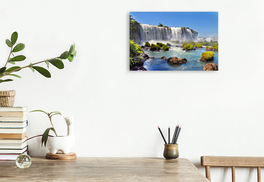 Premium textile canvas Premium textile canvas 120 cm x 80 cm across A motif from the calendar Experience the waterfalls of Iguazu with me 