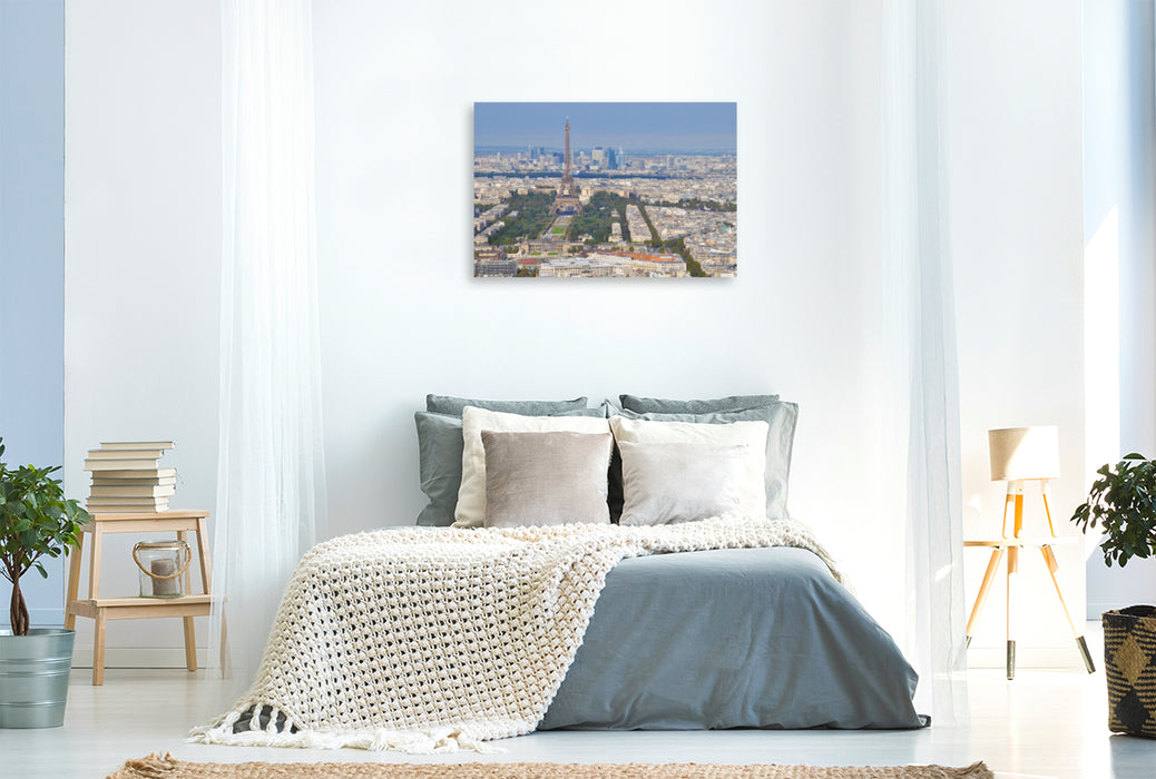Premium textile canvas Premium textile canvas 90 cm x 60 cm landscape Eiffel Tower 