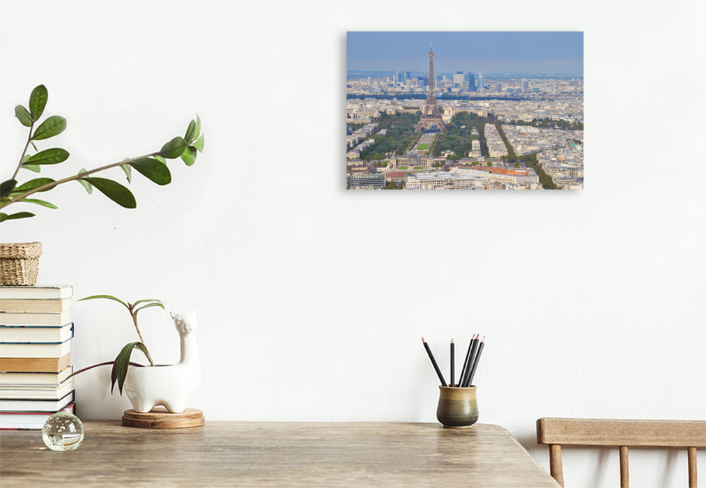 Premium textile canvas Premium textile canvas 90 cm x 60 cm landscape Eiffel Tower 