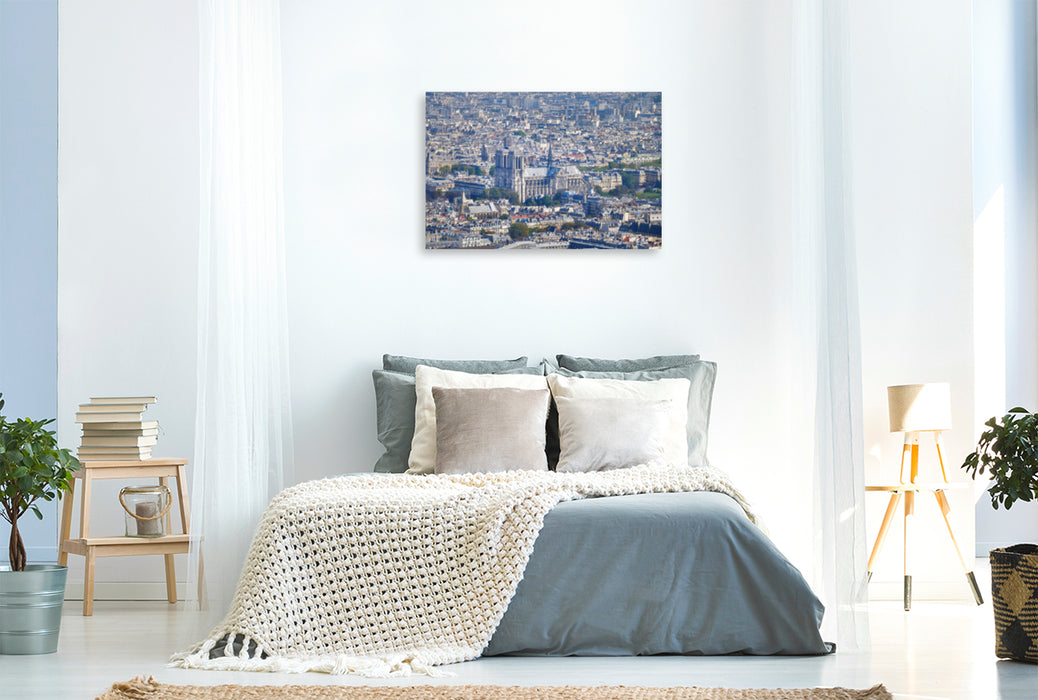 Premium textile canvas Premium textile canvas 120 cm x 80 cm landscape Notre Dame 