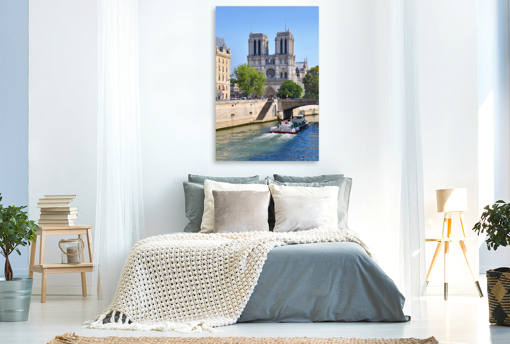 Premium textile canvas Premium textile canvas 80 cm x 120 cm high Notre Dame 